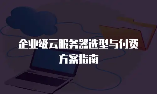 企业级云服务器选型与付费方案指南