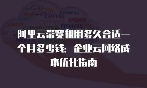 阿里云带宽租用多久合适一个月多少钱：企业云网络成本优化指南