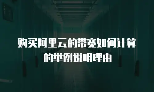 购买阿里云的带宽如何计算的举例说明理由