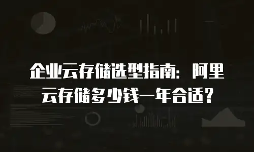 企业云存储选型指南：阿里云存储多少钱一年合适？