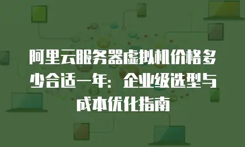 阿里云服务器虚拟机价格多少合适一年：企业级选型与成本优化指南