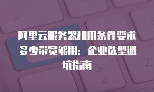 阿里云服务器租用条件要求多少带宽够用：企业选型避坑指南