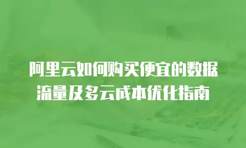 阿里云如何购买便宜的数据流量及多云成本优化指南