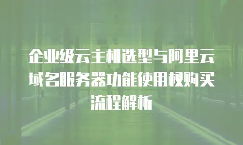 企业级云主机选型与阿里云域名服务器功能使用权购买流程解析