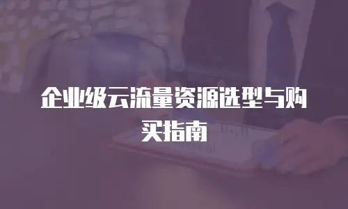 企业级云流量资源选型与购买指南