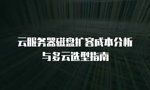 云服务器磁盘扩容成本分析与多云选型指南