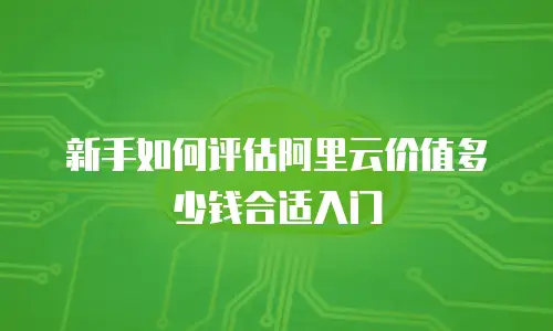 新手如何评估阿里云价值多少钱合适入门