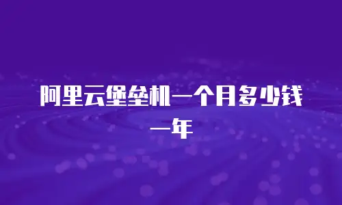 阿里云堡垒机一个月多少钱一年