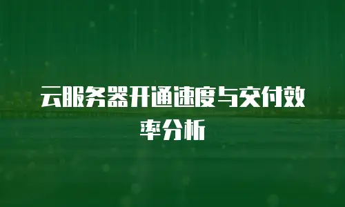 云服务器开通速度与交付效率分析