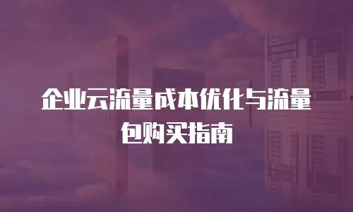企业云流量成本优化与流量包购买指南