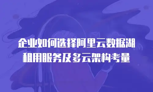 企业如何选择阿里云数据湖租用服务及多云架构考量