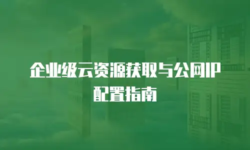 企业级云资源获取与公网IP配置指南