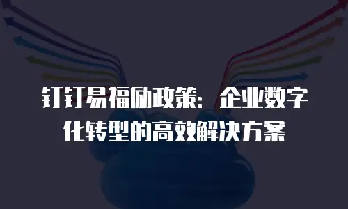 钉钉易福励政策：企业数字化转型的高效解决方案