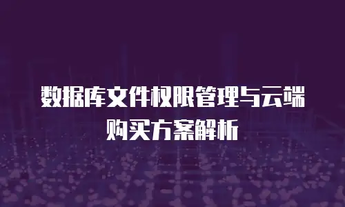 数据库文件权限管理与云端购买方案解析