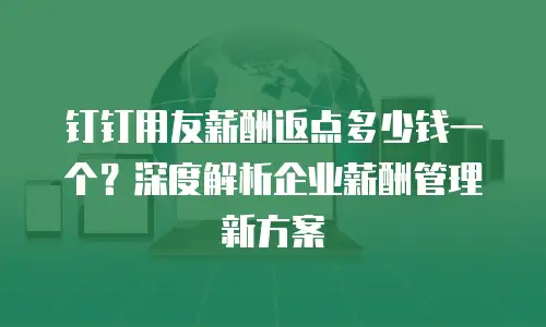 钉钉用友薪酬返点多少钱一个？深度解析企业薪酬管理新方案
