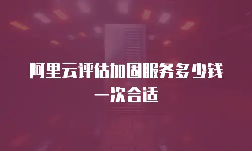 阿里云评估加固服务多少钱一次合适