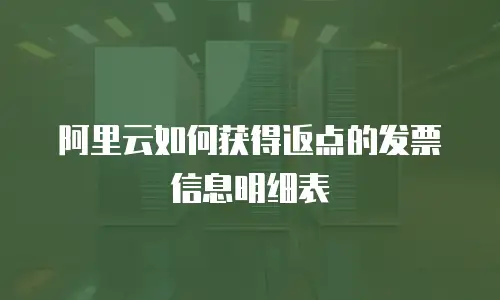 阿里云如何获得返点的发票信息明细表