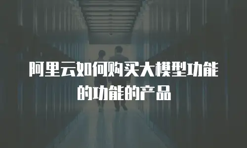阿里云如何购买大模型功能的功能的产品