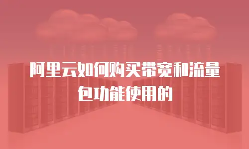 阿里云如何购买带宽和流量包功能使用的