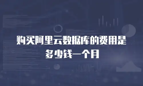 购买阿里云数据库的费用是多少钱一个月