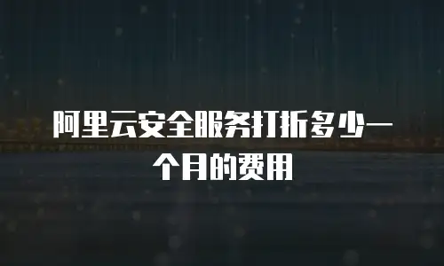 阿里云安全服务打折多少一个月的费用