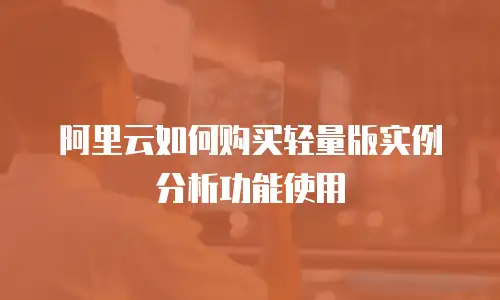 阿里云如何购买轻量版实例分析功能使用