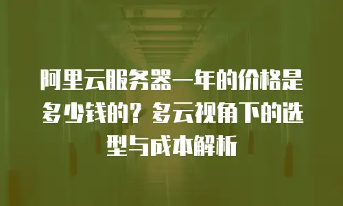 阿里云服务器一年的价格是多少钱的？多云视角下的选型与成本解析