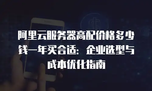 阿里云服务器高配价格多少钱一年买合适：企业选型与成本优化指南