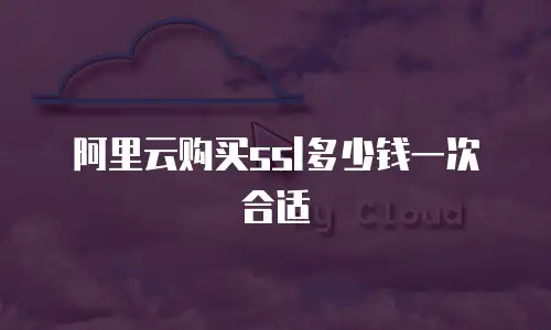 阿里云购买ssl多少钱一次合适