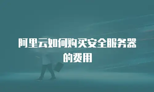 阿里云如何购买安全服务器的费用