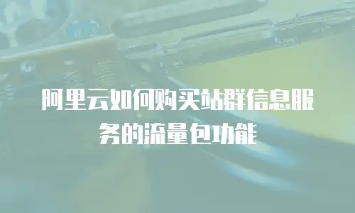 阿里云如何购买站群信息服务的流量包功能
