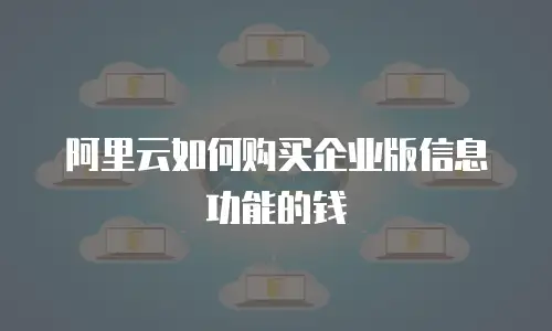 阿里云如何购买企业版信息功能的钱