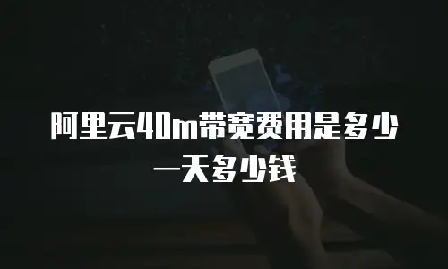 阿里云40m带宽费用是多少一天多少钱