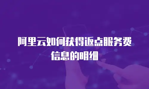 阿里云如何获得返点服务费信息的明细