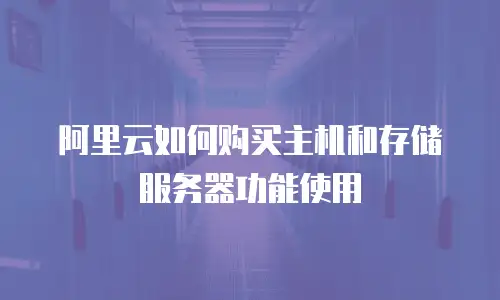 阿里云如何购买主机和存储服务器功能使用