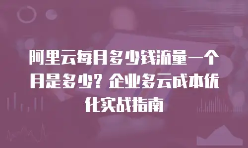 阿里云每月多少钱流量一个月是多少？企业多云成本优化实战指南