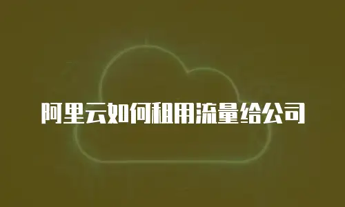 阿里云如何租用流量给公司