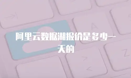 阿里云数据湖报价是多少一天的