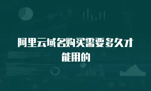 阿里云域名购买需要多久才能用的