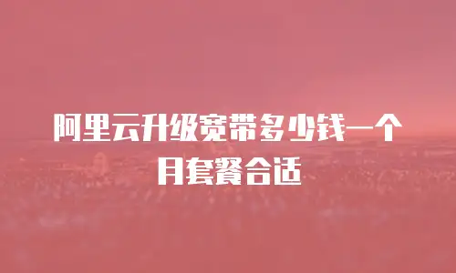 阿里云升级宽带多少钱一个月套餐合适