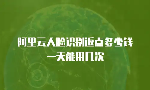 阿里云人脸识别返点多少钱一天能用几次