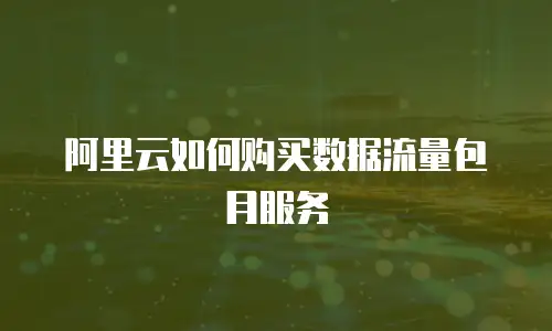 阿里云如何购买数据流量包月服务