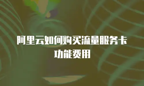 阿里云如何购买流量服务卡功能费用
