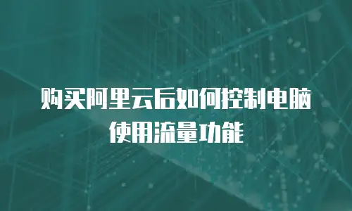 购买阿里云后如何控制电脑使用流量功能