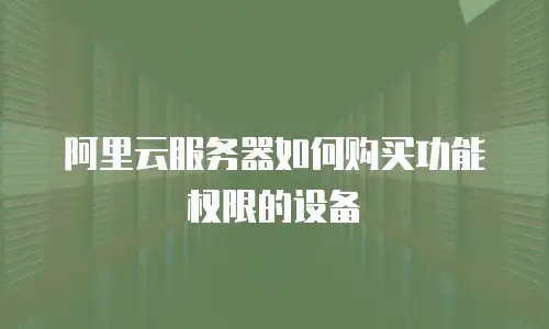 阿里云服务器如何购买功能权限的设备