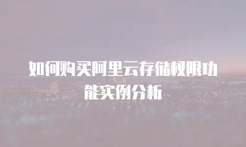 如何购买阿里云存储权限功能实例分析