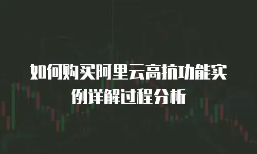 如何购买阿里云高抗功能实例详解过程分析