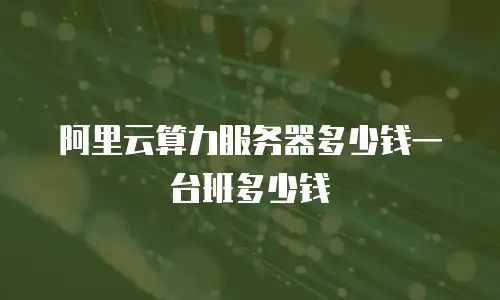 阿里云算力服务器多少钱一台班多少钱