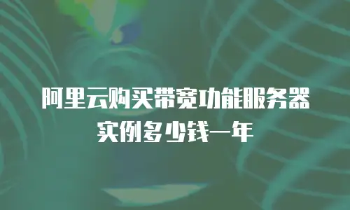 阿里云购买带宽功能服务器实例多少钱一年