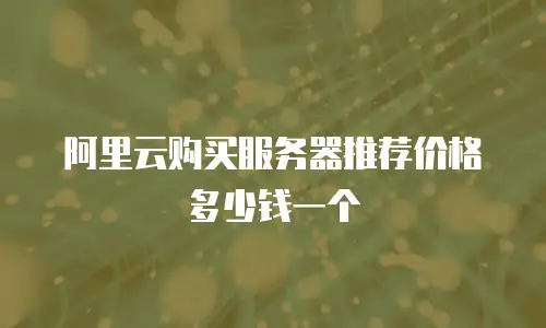 阿里云购买服务器推荐价格多少钱一个